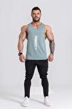 Gymwolves Spor Atleti | Stringer | Yeşil | Workout Tanktop | Comfortable Serisi