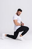 Gymwolves Pro Air Erkek Spor Tişört Beyaz | Workout Tanktop | Never Give Up | Pro Serisi