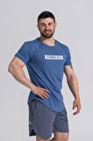 Gymwolves Erkek Spor Tişört İndigo | Workout T-Shirt