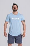 Gymwolves Erkek Spor Tişört Açık Mavi | Workout T-Shirt
