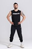 Gymwolves Erkek Kolsuz Tişört Siyah | Erkek Spor T-shirt | Workout Tanktop