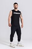 Gymwolves Erkek Kolsuz Tişört Siyah | Erkek Spor T-shirt | Workout Tanktop