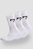 Gymwolves Atlatik Spor Çorap Beyaz | 3 Lü Paket | Unisex Çorap | Sock