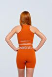 Gymwolves Kadın Halter Yaka Dikişsiz Spor T-Shirt | Crop Tops |