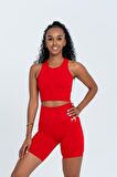 Gymwolves Kadın Halter Yaka Dikişsiz Spor T-Shirt | Crop Tops |