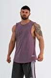 Gymwolves Erkek Kolsuz T-Shirt | Erkek Spor T-shirt | Mor | Workout Tanktop | Never Give Up |