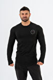 Gymwolves Erkek Spor Body | Erkek Uzun Kollu Spor T-Shirt | Siyah |
