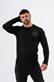 Gymwolves Erkek Spor Body | Erkek Uzun Kollu Spor T-Shirt | Siyah |