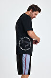Gymwolves Erkek Over Size Spor T-Shirt | Kurt  Baskılı | Workout T-Shirt | Tişört  | Siyah |