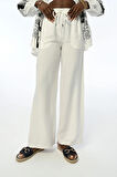 KADIN BELİ LASTİKLİ RAHAT KALIP BOL PAÇA DÜZ RENK PANTOLON