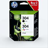 HP 304 Siyah / HP 304 Renkli Orijinal Kartuş Seti