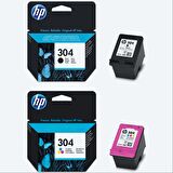 HP 304 Siyah / HP 304 Renkli Orijinal Kartuş Seti