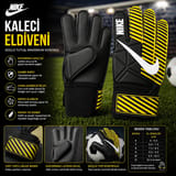 Kaleci Eldiveni – Kaydırmaz Lateks Avuç Içi Futbol Kaleci Eldiveni Neon Sarı/siyah 6 numara