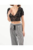 Kadın Saten 2'li Dantel Detaylı Pijama Takımı LL.N1.I0.LA.012