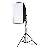 Cazip Shop Video Softbox Sabit Işık Seti Sürekli Işık 50X70 LED Işık 200 cm Ayak 2'li Set