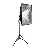 Cazip Shop Video Softbox Sabit Işık Seti Sürekli Işık 50X70 LED Işık 200 cm Ayak 2'li Set