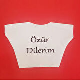 Özür Hediyesi için Özür Dilerim Yazılı Tişörtlü Peluş Oyuncak