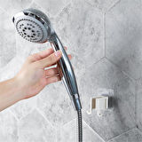 Banyo Dekoru için Yapışkanlı Çift Askılı Lif Tutucu 2 Kademe Duş Başlığı