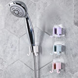 Banyo Dekoru için Yapışkanlı Çift Askılı Lif Tutucu 2 Kademe Duş Başlığı