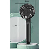 Banyo Keyfi için 5 Kademeli Siyah Duş Başlığı