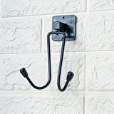 Banyo Dekoru için Yapışkanlı Paslanmaz Siyah Metal Bornoz Havlu Askılığı