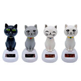 Büro Ev Dekor için Solar Güneş Enerjili Sallanan Kedi Figürü