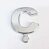 Büro Ev Dekoru için 9CM Yapışkanlı Krom Ç Harfi