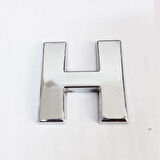 Büro Ev Dekoru için 9CM Yapışkanlı Krom H Harfi