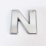Büro Ev Dekoru için 9CM Yapışkanlı Krom N Harfi