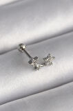 Zarif Kadın için Silver Çelik Zirkonlu Yıldız Tragus Piercing