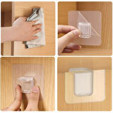 Büro Ev Ofis Mobilyası için 4ADET Yapışkanlı Raf Tutucu Seti