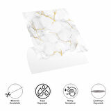 Büro Ev Ofis Dekoru için 4ADET 30x30CM Beyaz Mermer Tip Pvc Duvar Karosu