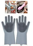 Büro Ev Ofis Mutfağı için Kolay Temizlik Silikon Bulaşık Yıkama Eldiveni