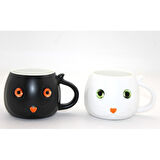 Büro Ev Ofis Hediyesi için Porselen Kedili Temalı Kupa Bardak