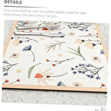 Büro Ev Ofis Sofra Keyfi için Tekli 40x30CM Çiçekli Kaymaz Amerikan Servisi Matı