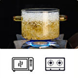 Büro Ev Ofis Mutfağı için Kapaklı Borosilikat Cam Tenceresi