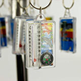 Büro Ev Ofis Hediyesi için Anahtarlık Tipi Desenli Tasarım Termometreli Yön Pusulası