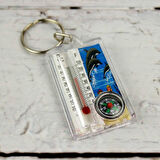 Büro Ev Ofis Hediyesi için Anahtarlık Tipi Desenli Tasarım Termometreli Yön Pusulası