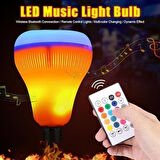 Büro Ev Ofis Hediyesi için Kumandalı Led Ampul Model Bluetooth Hoparlör