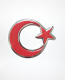 Büro Ev Ofis Arabası için 12CM Tekli Araç Dışı Plastik Yapışır Ay Yıldız Oto Kaporta Stickerı