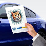 Büro Ev Ofis Arabası için 10x10CM Tekli Araç Dışı Sarman Oto Cam Stickerı