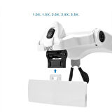 Büro Ev Ofis Hediyesi için 3,5X 5LENS 2LED Işıklı Büyüteç Ayarlanır Tip Göz Büyüteci