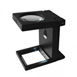 Büro Ev Ofis için 2,5X Büyütür 90MM Mercekli Büyüteç Katlanır Plastık Led Işıklı Test Büyüteci