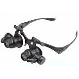 Büro Ev Ofis Hediyesi için 25X 4LENS 2LED Işıklı Büyüteç Gözlük Model Eller Serbest Çalışma Büyüteci