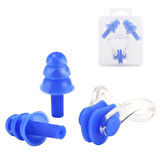 Büro Ev Ofis Yazlık Yüzme Etkinliği için Silikon Burun Kulak Tıkayıcı Yüzücü Seti