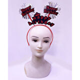 Büro Ev Ofis Etkinlik Gösteri Doğum Günü Kostüm Tacı için Kırmızı Happy Birthday Neon Taç