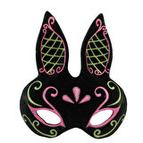 Büro Ev Ofis Gösteri Tavşan Kostümü için 18x16CM Siyah Pembe Golden Sim Maske