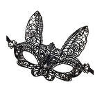 Büro Ev Ofis Etkinlik Gösteri Balo Kostüm Maskesi için Siyah Dantel Kesim İşli Maske