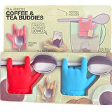 Büro Ev Ofis Mutfağı için 2PARÇA Silikon Çay Kahve Tutucu Aksesuar Seti