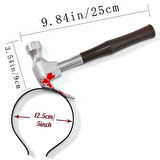 x şaka Büro Ev Ofis Etkinlik Gösteri Kostümü için Kafaya Geçmiş Kahverengi Saplı Çekiç Şaka Tacı